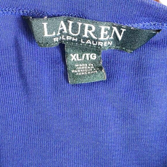 Lauren Ralph Lauren XL Blue Cotton Stretch Top - Picture 6 of 9